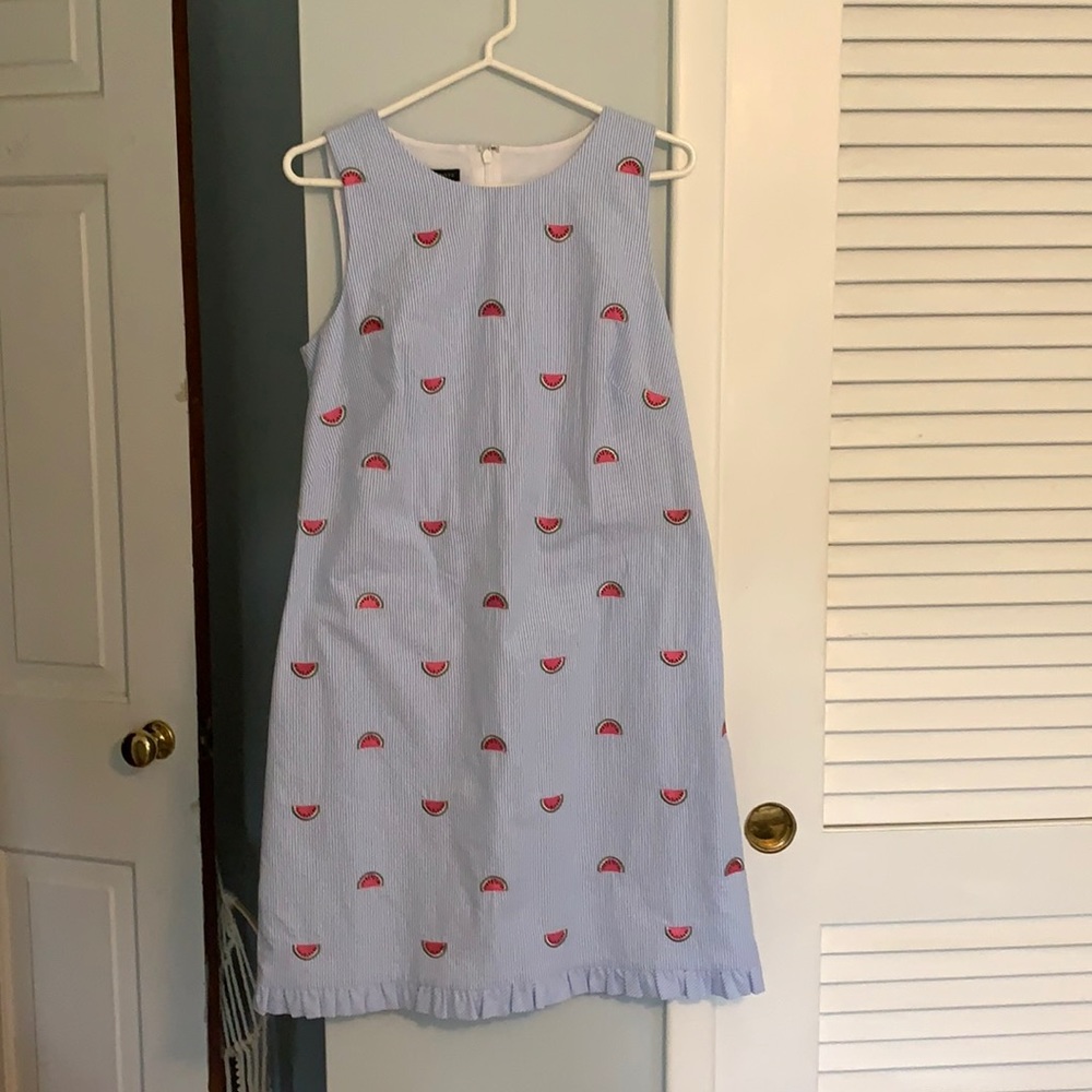 Talbots Watermelon Embroidered Shift Dress